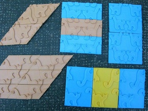 more cat tiles math art openscad plane group wallpaper 3d print model - Mito3D