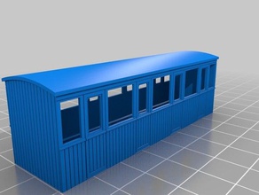 009 short bogie 3rd class coach body vehicles 3d print model - Mito3D