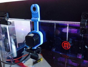 hinged webcam mount 2x lifecam hd-6000 3d printer accessories bracket camera streaming 3d print model - Mito3D
