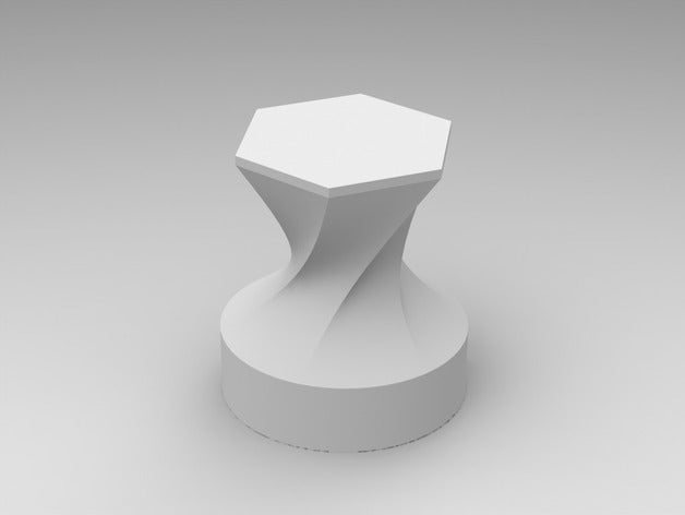 52mm coffee tamper hex twist handle kitchen dining hexagon 3D print model - Mito3D