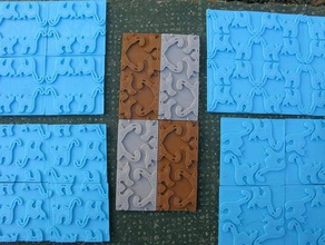 more cat tiles 02 math art openscad plane group wallpaper 3d print model - Mito3D