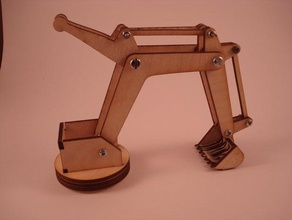 mini exec digger outros retroescavadeira lasercut mecânico de brinquedo robótica madeira 3d print model - Mito3D