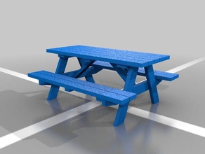 picnic table model furniture 3d print model - Mito3D