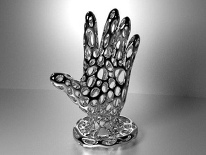 joyería de la mano voronoi estilo humanos anillo 3d print model - Mito3D