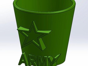 army shot glass kitchen dining shotglass 3d print model - Mito3D