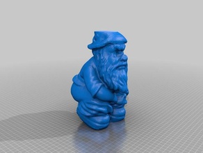 poopin gnome art caca cagando duende haciendo makerbotdigitizer nomo popo scan escáner de 3d print model - Mito3D