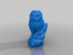 stone owl-scan Kunst makerbotdigitizer 3d print model - Mito3D