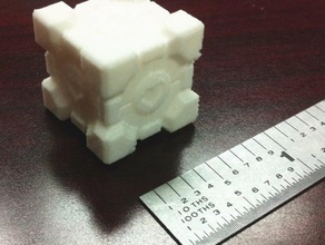 accurately modeled companion cube supports built-in video games 3d print model - Mito3D