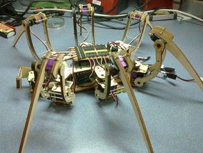 spiderbot hexapod other laser cutter lazzzor mobile robot robotics servo 3d print model - Mito3D