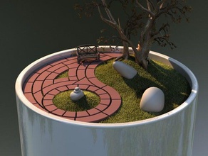 ying bonsai molde 2d arte 3d print model - Mito3D
