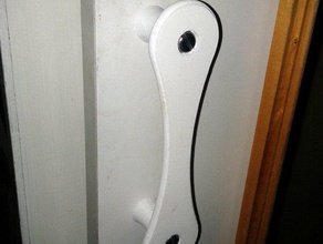 curvy door handle other household openscad parametric useful 3d print model - Mito3D