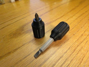 stubby screwdriver handle other hex bit hand tool 3d print model - Mito3D