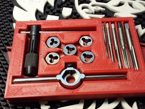 tap die tray 12 piece irwin hansen metric set tool holders boxes 3d print model - Mito3D