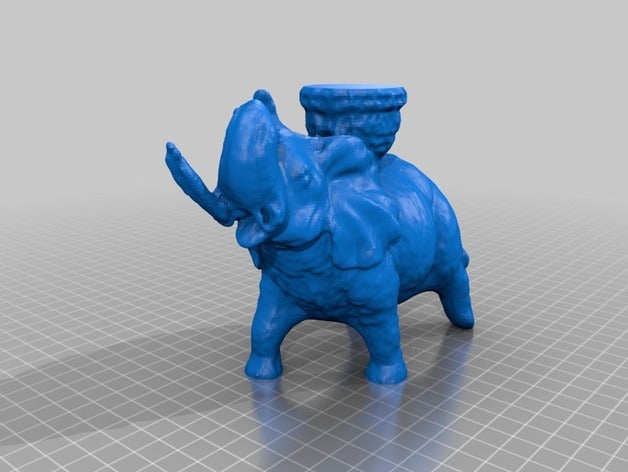 elefante de un colmillo art makerbotdigitizer scan 3D print model - Mito3D