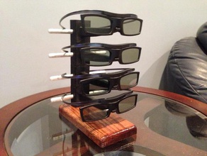 3d glasses stand samsung smart tv decor active holder rack 3d print model - Mito3D