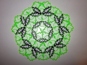penrose-snap-Fliesen math Kunst 3d flexibel geometrie openscad parametric puzzle 3d print model - Mito3D