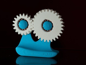 crazy gear face mechanical toys ball bearing helical cool solidworks 3d print model - Mito3D