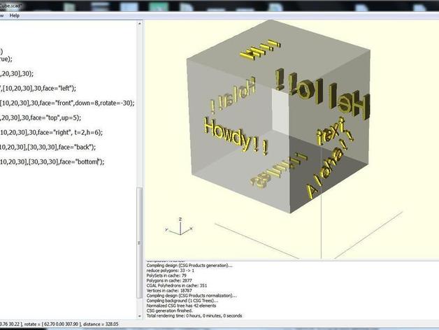 writescad other braille font openscad easy use text letters write cube sphere writing 3D print model - Mito3D