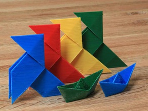 kağıt katlama modelleri diğer kuş tekne openscad origami oyuncak 3d print model - Mito3D