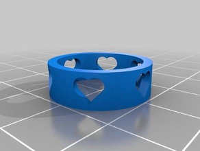 coeur bague les anneaux personnalisé 3d print model - Mito3D