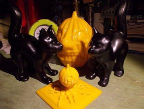 schwarze Katze halloween zurück gewölbt darstellen Tiere 3d print model - Mito3D