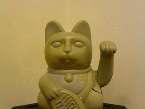 agitant chat art le japonais makerbotdigitizer scan 3d print model - Mito3D
