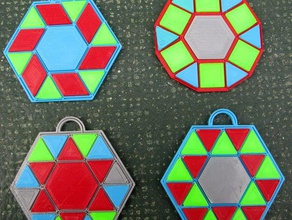 multicolored pendants math art openscad 3d print model - Mito3D