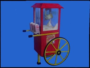 patlamış mısır arabası mod sahne karnaval sirk eğlence sokak Satıcısı 3d print model - Mito3D