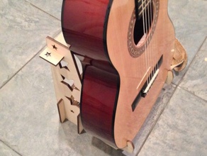corte a laser guitarra stand 34 tamanho violão decoração báltico bétula instrumento musical titular estrelas 3d print model - Mito3D