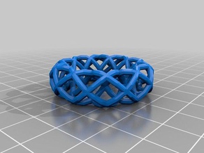 interlocking threads ring fashion customized 3d print model - Mito3D