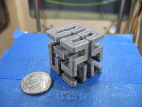 cube de hilbert mathématiques l'art complexe pva soutien dualstrusion hilbertcube 3d print model - Mito3D