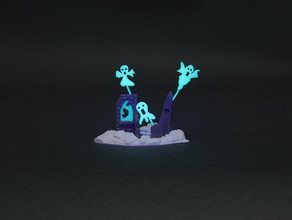 glow-in-the-dark haunted graveyard creatures 3d print model - Mito3D