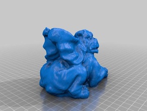 Wasserspeier Hund-scan Kunst Grotesk makerbotdigitizer 3d print model - Mito3D