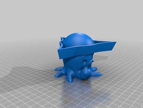 cute piratopus says yarrrr animals hat hook octopus pirate 3d print model - Mito3D