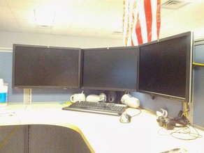 cubicle vesa monitor mount office cube desk lcd multiple 3d print model - Mito3D