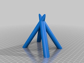 campfire teepee household 3d print model - Mito3D