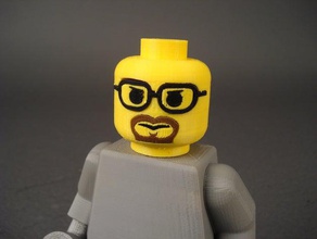 angry scientist head people minifig skimbal 3d print model - Mito3D