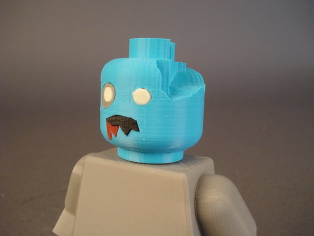zombie head people lego minifig 3D print model - Mito3D