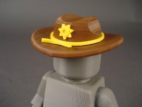 sheriffs deputy hat people hats minifig rick 3d print model - Mito3D