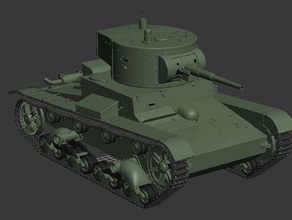 t-26 Sovyet hafif piyade tankı araçlar 3d print model - Mito3D