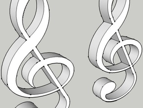 Violinschlüssel Ohrringe genial Bassschlüssel schön cool Phantasie wunderschön gorgous Musik musical Hinweis Klavier 3d print model - Mito3D