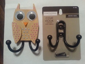 owl hook hider decor 3d print model - Mito3D