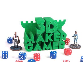 3d maker gamer logo signs logos 28mm 3dmakergamer blog boardgame continuum fantasy gaming ill gotten games miniature multiverse rpg scifi tabletop wargame 3d print model - Mito3D