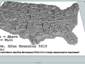 2012 usa red vs blue county demographic 2d 3d conversion learning demographics map sketchup 3d print model - Mito3D