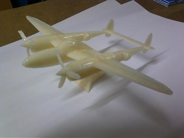 p-38 lightning vehículos avión airwolf airwolf3d 3d luchador modelo p38 prop las hélices de hélice la rotación pie guerra plano mundial segunda 3D print model - Mito3D