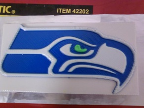 seattle seahawk plaque sport outdoors football head logo nfl seahawks 3d print model - Mito3D