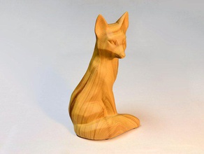3d-scan-sitting fox Dekor Tiere 123d catch Füchse 3d print model - Mito3D