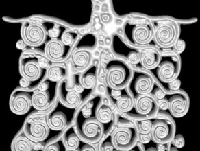 l'arbre de vie bijoux 2d art l'art nouveau extrudy un trousseau clés klimt pendentif 3d print model - Mito3D