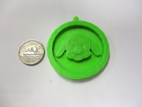 chiot pendentif de porte-clés chien 3d print model - Mito3D