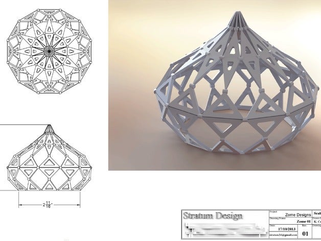 zome 01 math art 3D print model - Mito3D